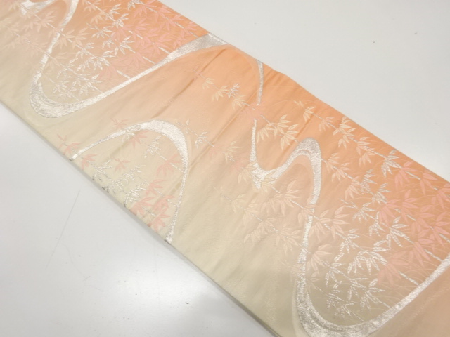 JAPANESE KIMONO / ANTIQUE FUKURO OBI / SILK / WOVEN BAMBOO GRASS